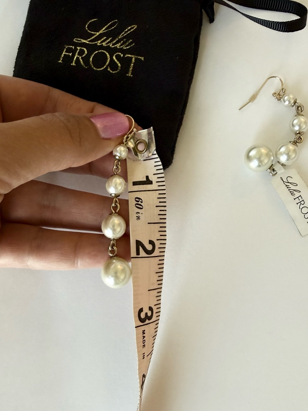 Lulu Frost • Graduated Pearl Drop Earrings - NWT - Picture 4 of 5